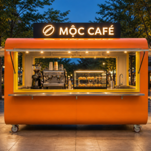 Xe bán cafe Mẫu 03 – phối cảnh tham khảo chính diện
