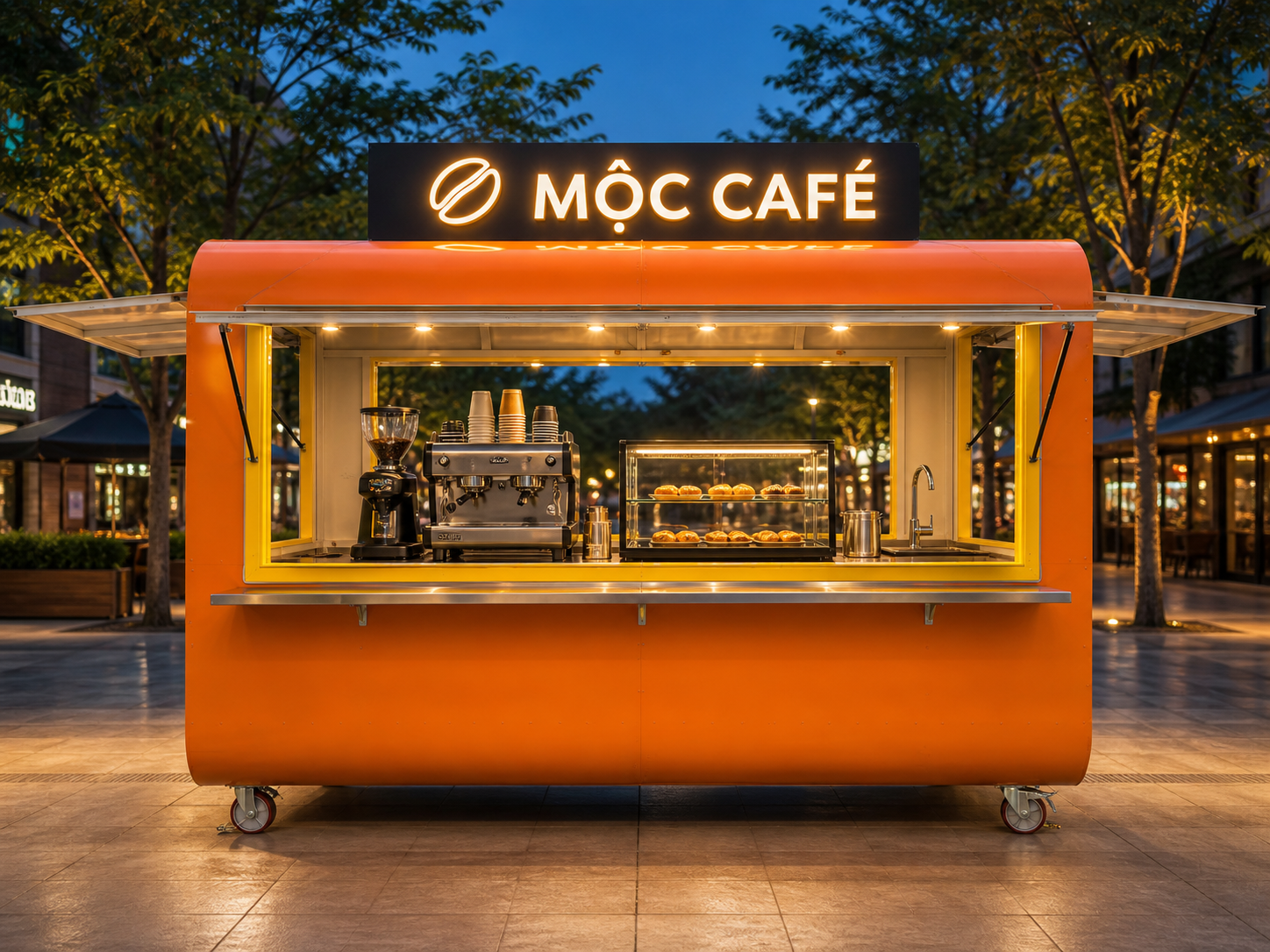 Xe bán cafe Mẫu 03 – phối cảnh tham khảo chính diện