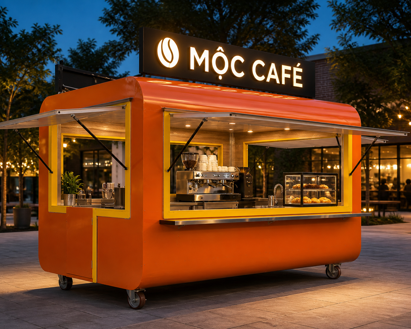 Xe bán cafe Mẫu 03 – phối cảnh tham khảo góc bên phải