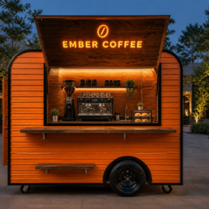Xe bán cafe Mẫu 05 – phối cảnh tham khảo chính diện