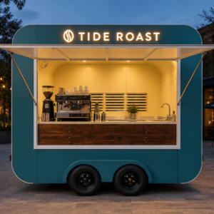 Xe bán cafe Mẫu 06 – phối cảnh tham khảo chính diện
