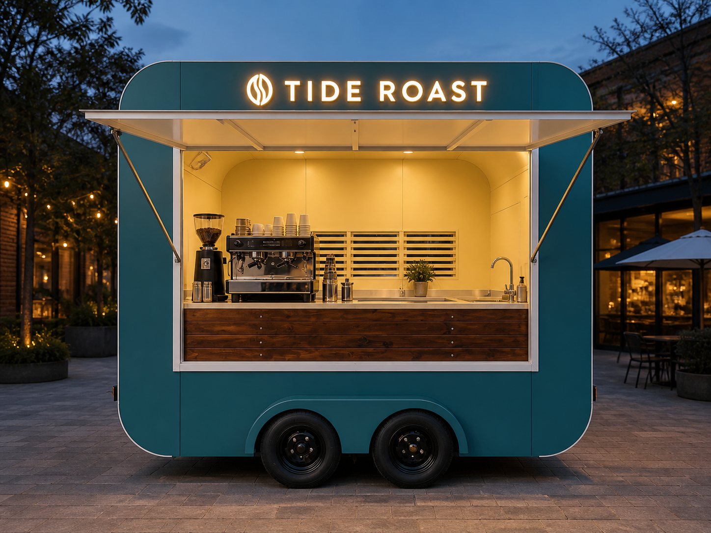 Xe bán cafe Mẫu 06 – phối cảnh tham khảo chính diện