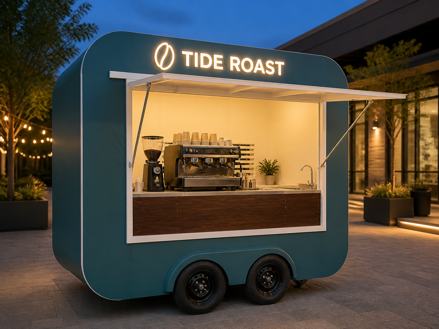 Xe bán cafe Mẫu 06 – phối cảnh tham khảo góc trước trái