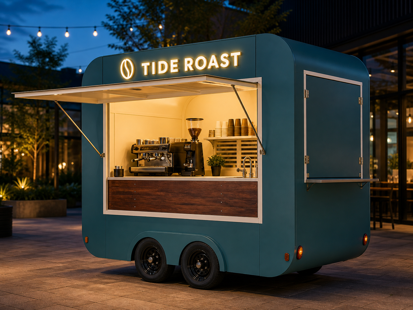 Xe bán cafe Mẫu 06 – phối cảnh tham khảo góc sau phải