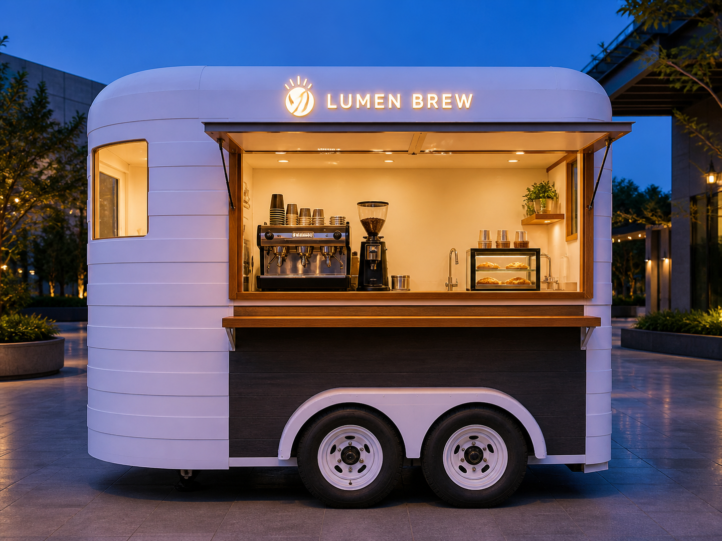 Xe bán cafe Mẫu 07 – phối cảnh tham khảo chính diện