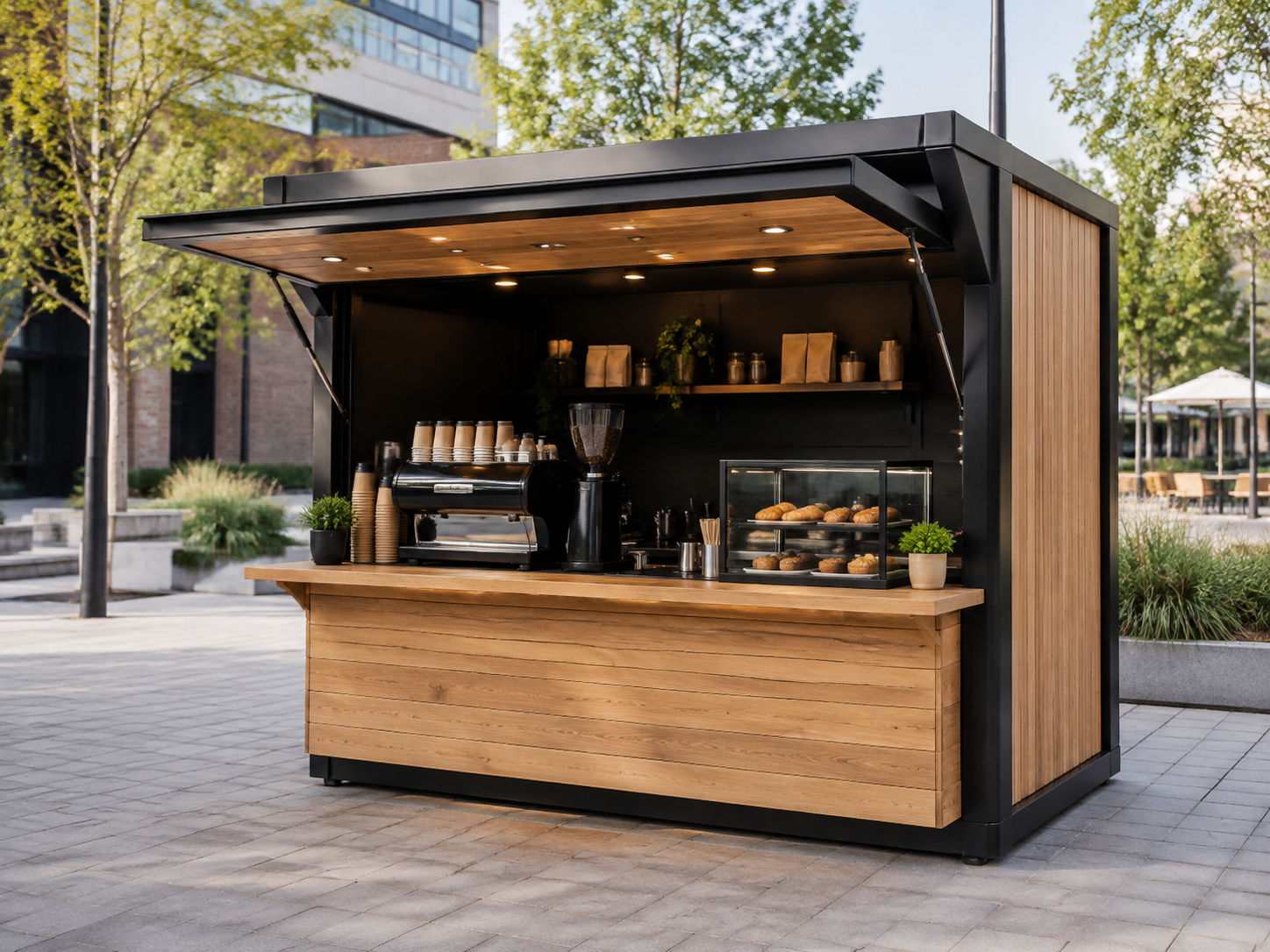 Mẫu kiot cafe di động 01