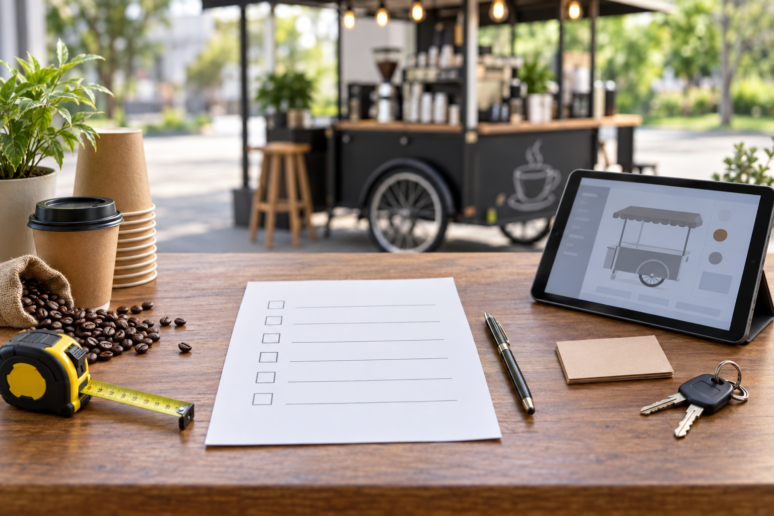 Checklist chuẩn bị thiết bị, mặt bằng và thương hiệu trước khi đặt xe bán cafe