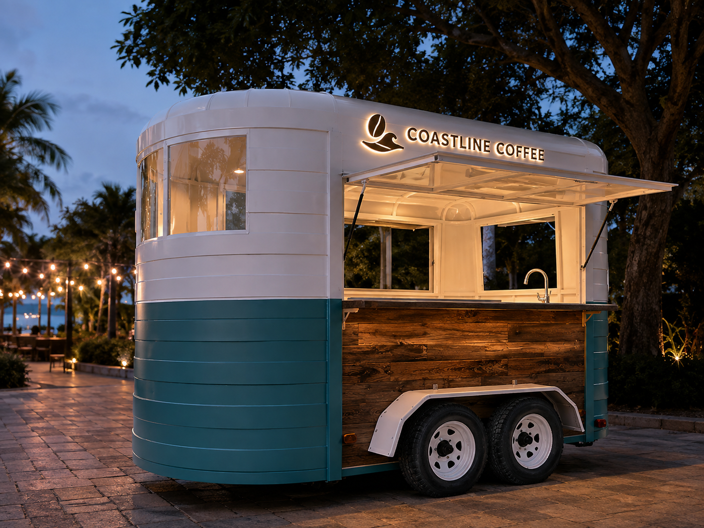 Xe bán cafe Mẫu 11 – phối cảnh COASTLINE COFFEE góc sau phải