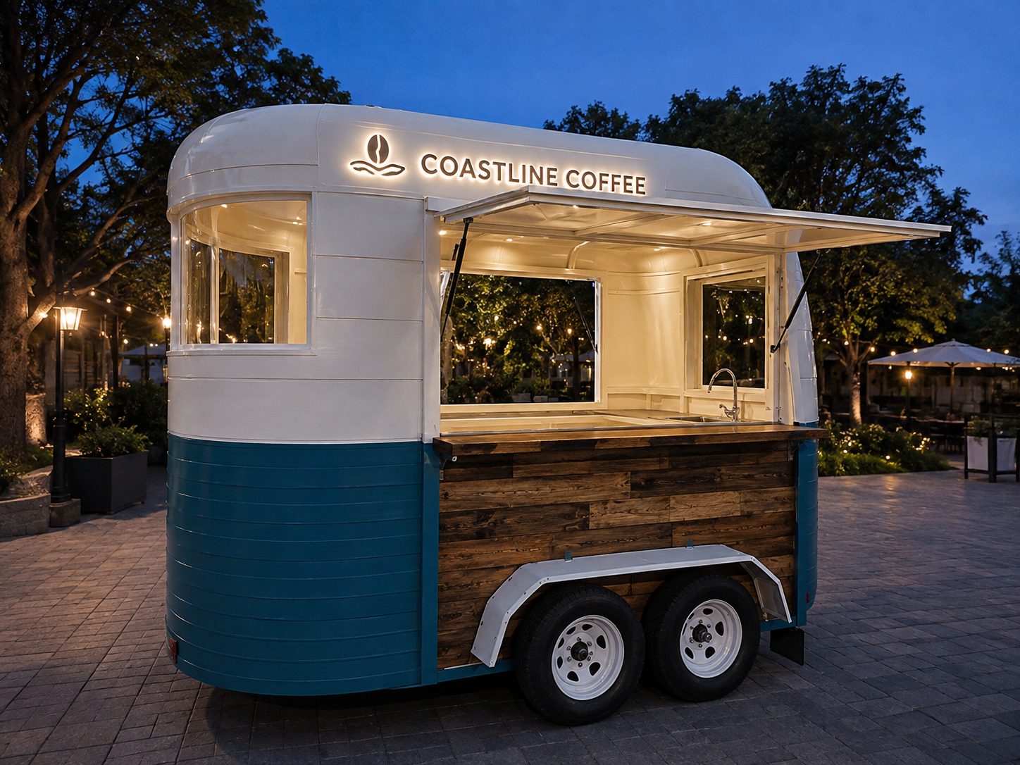 Xe bán cafe Mẫu 11 – phối cảnh COASTLINE COFFEE góc đối diện