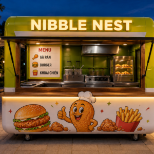 Xe bán đồ ăn NIBBLE NEST Mẫu 17 góc quầy chính