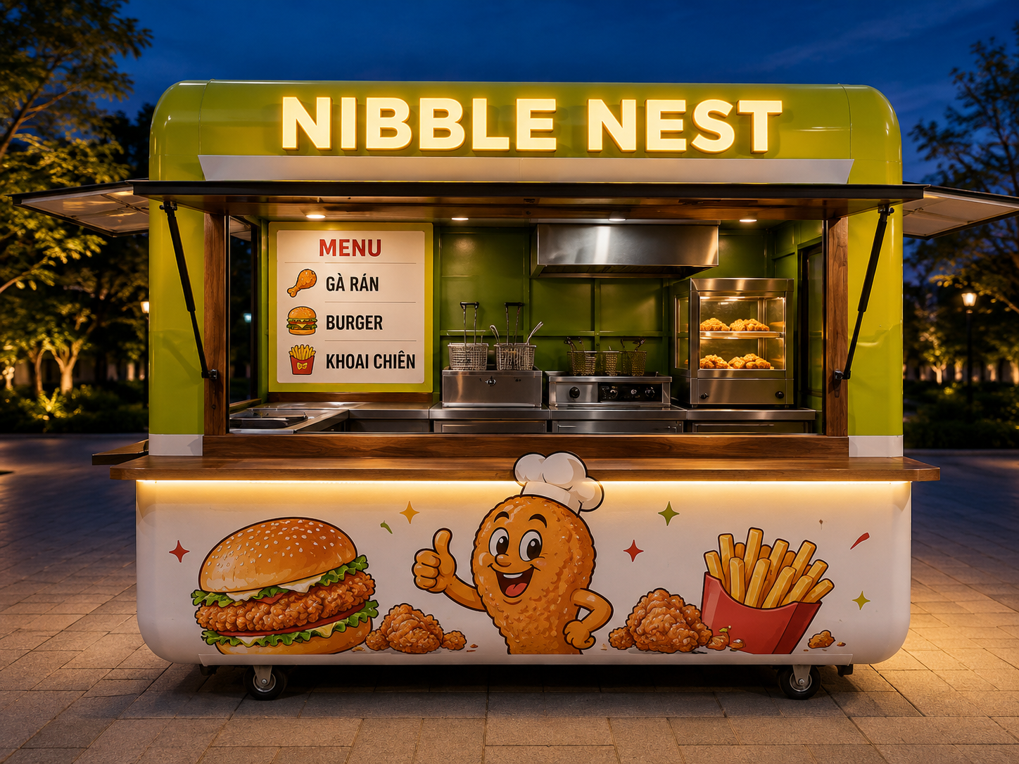 Xe bán đồ ăn NIBBLE NEST Mẫu 17 góc quầy chính