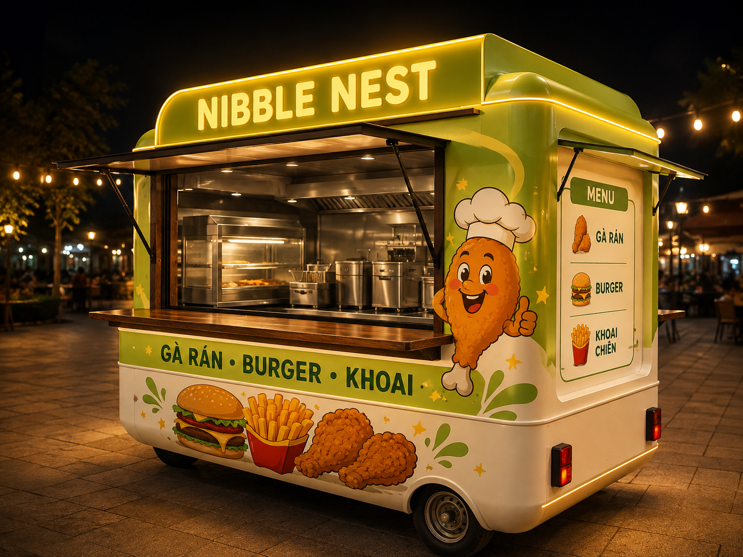 Xe bán đồ ăn NIBBLE NEST Mẫu 17 góc sau phải