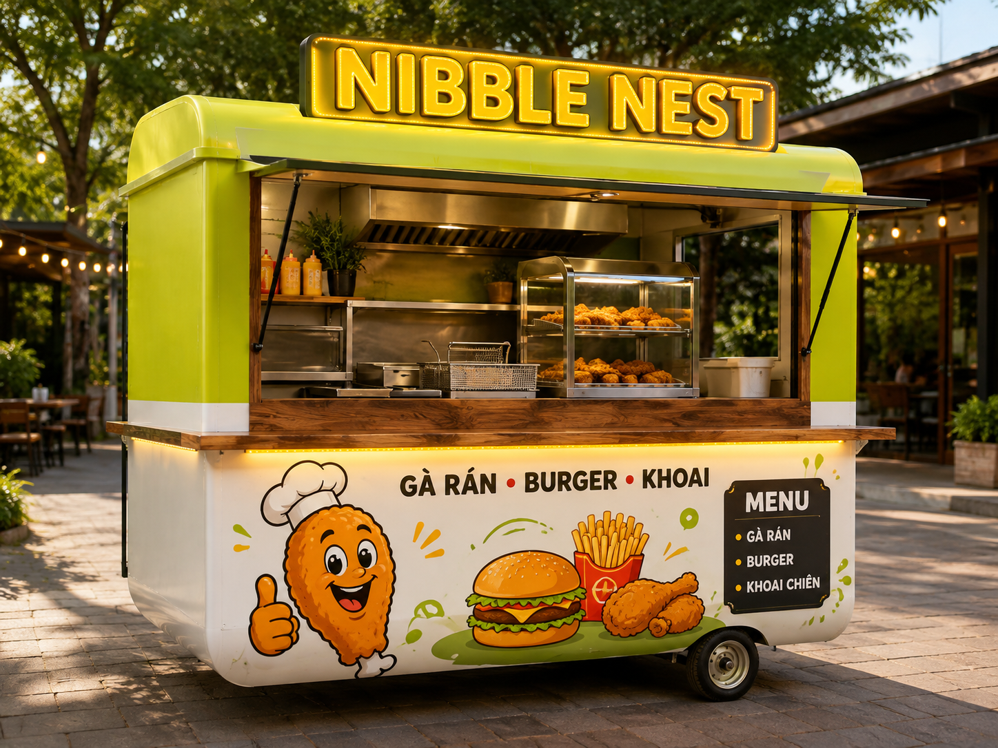 Xe bán đồ ăn NIBBLE NEST Mẫu 17 góc đối diện
