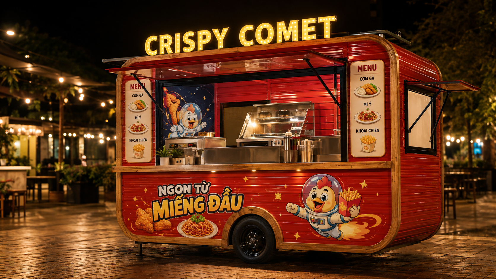 Xe bán đồ ăn CRISPY COMET Mẫu 19 góc sau phải