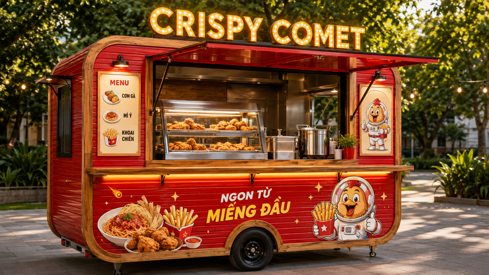 Xe bán đồ ăn CRISPY COMET Mẫu 19 góc đối diện
