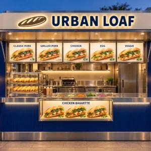 Kiot bán bánh mì Mẫu 30 URBAN LOAF góc quầy chính