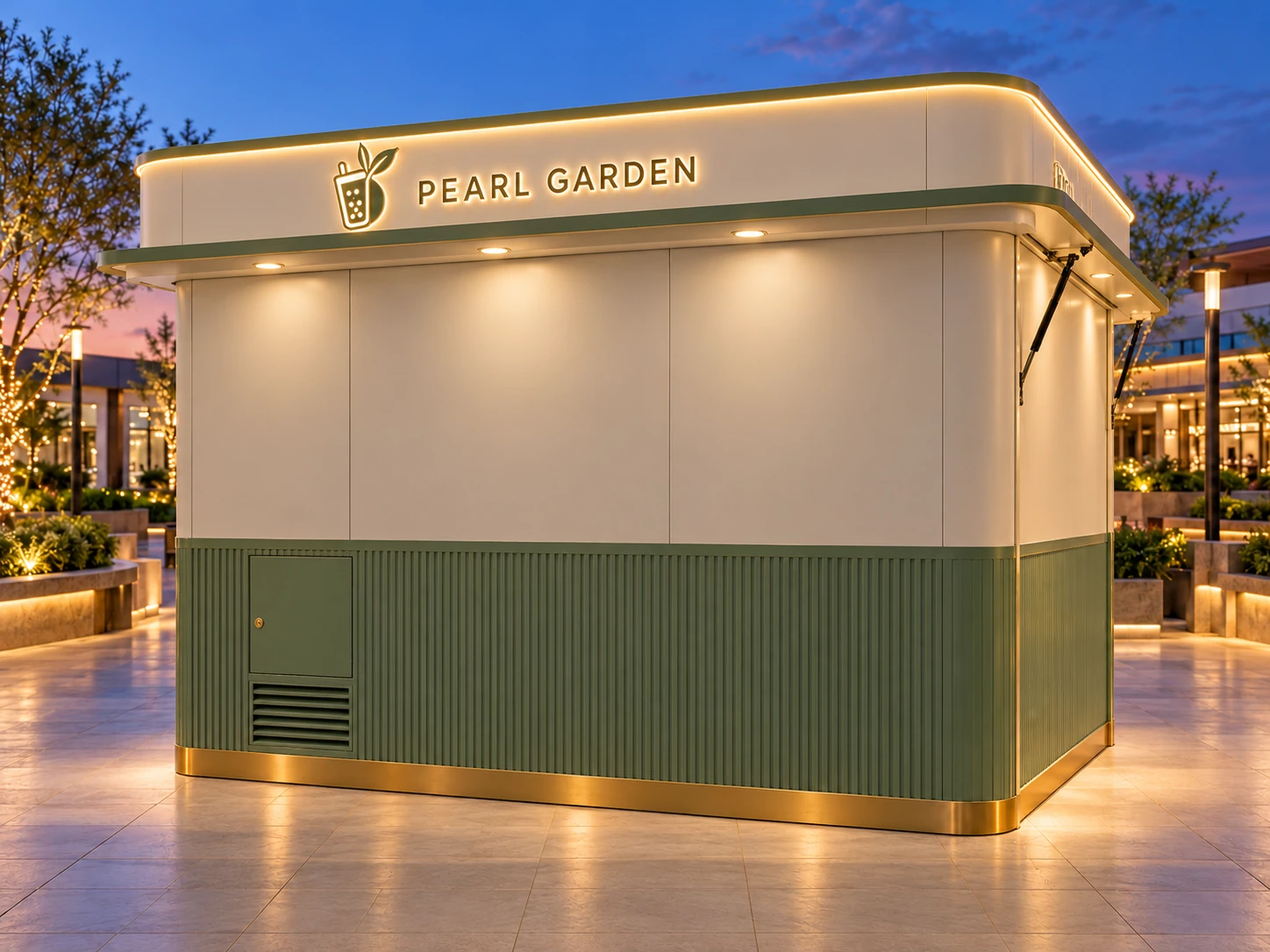 Kiot bán trà sữa Mẫu 22 PEARL GARDEN góc sau phải