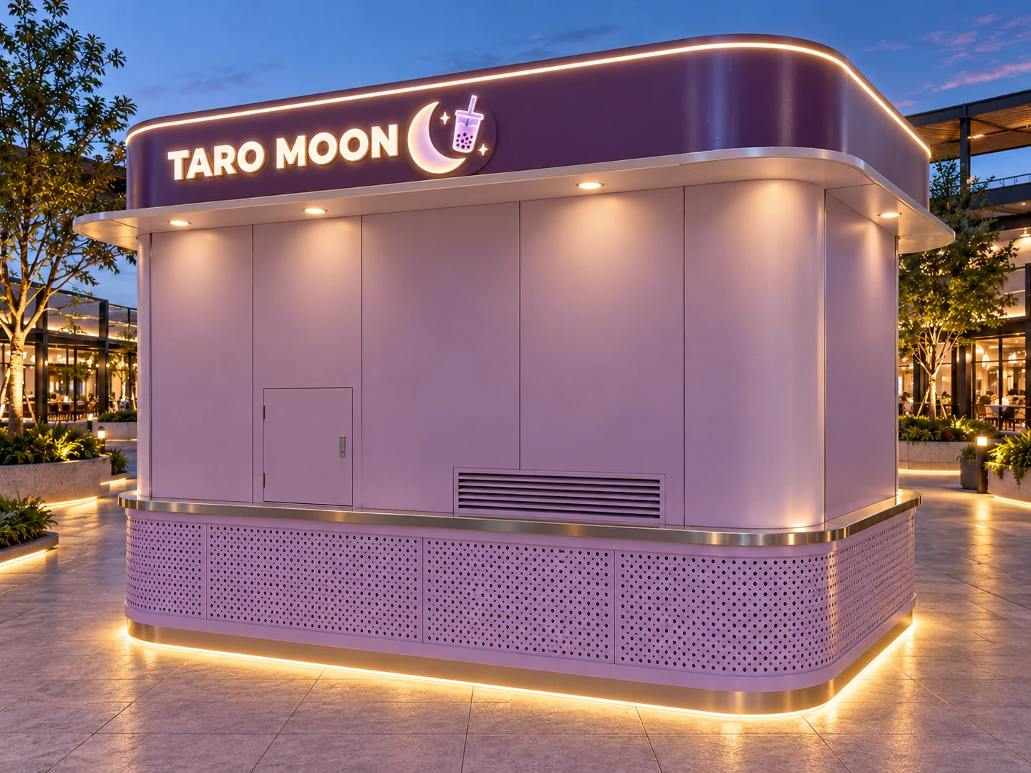 Kiot bán trà sữa Mẫu 24 TARO MOON góc sau phải