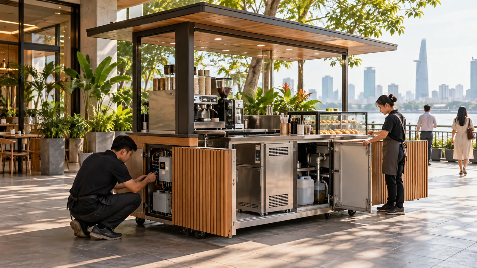 Lối kiểm tra và bảo trì sau quầy