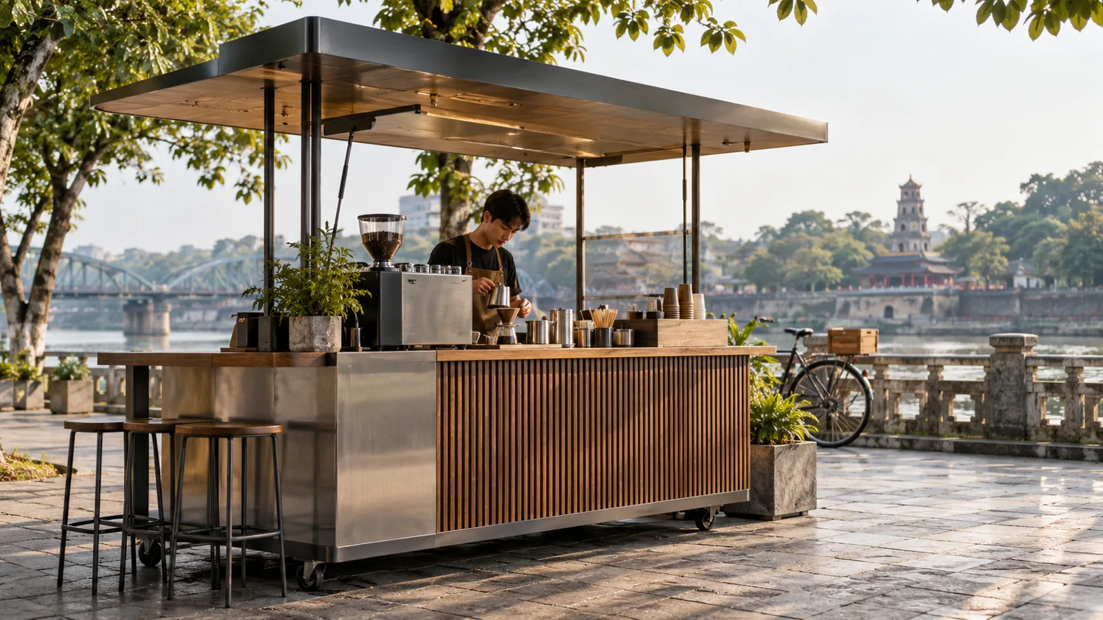 kiot cafe tối giản