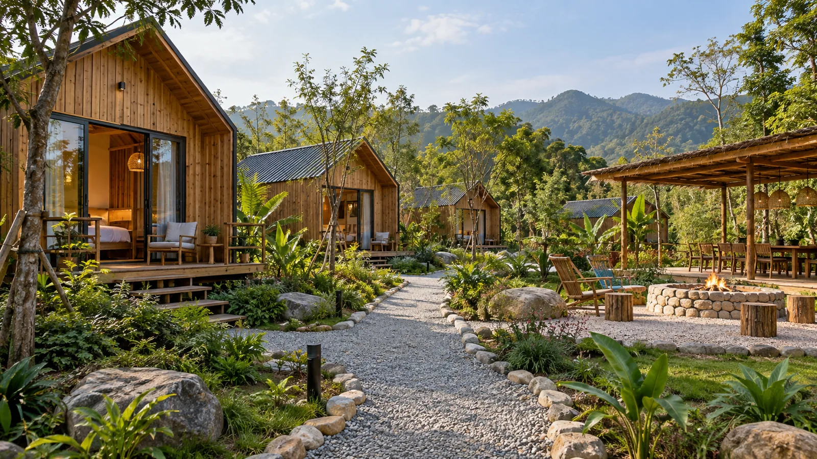 Lối đi kết nối căn nghỉ và khu chung