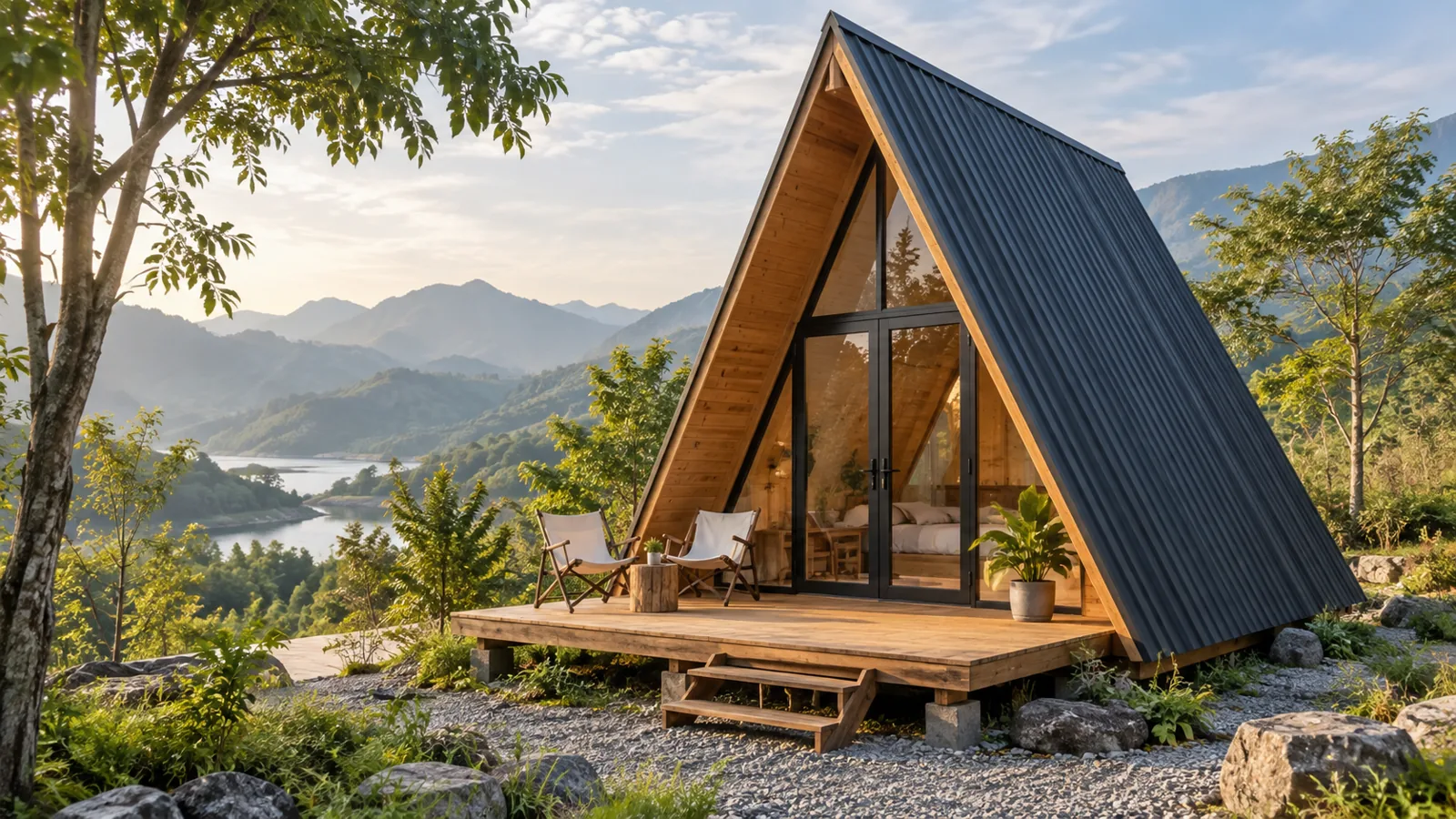 Mẫu nhà gỗ camping chữ A