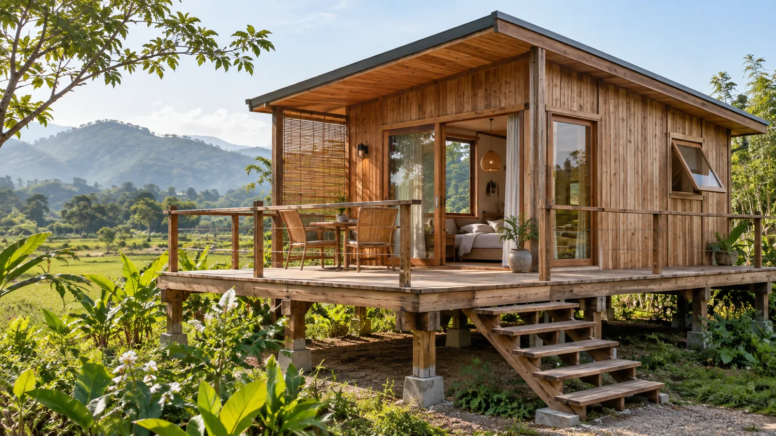 Mẫu bungalow có sàn nâng
