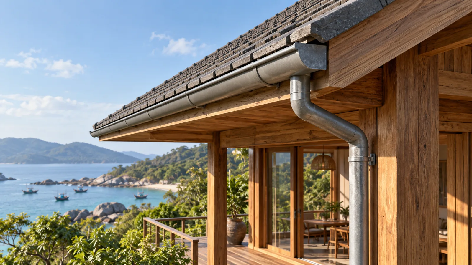 Kiểm tra mép mái và đường thoát nước