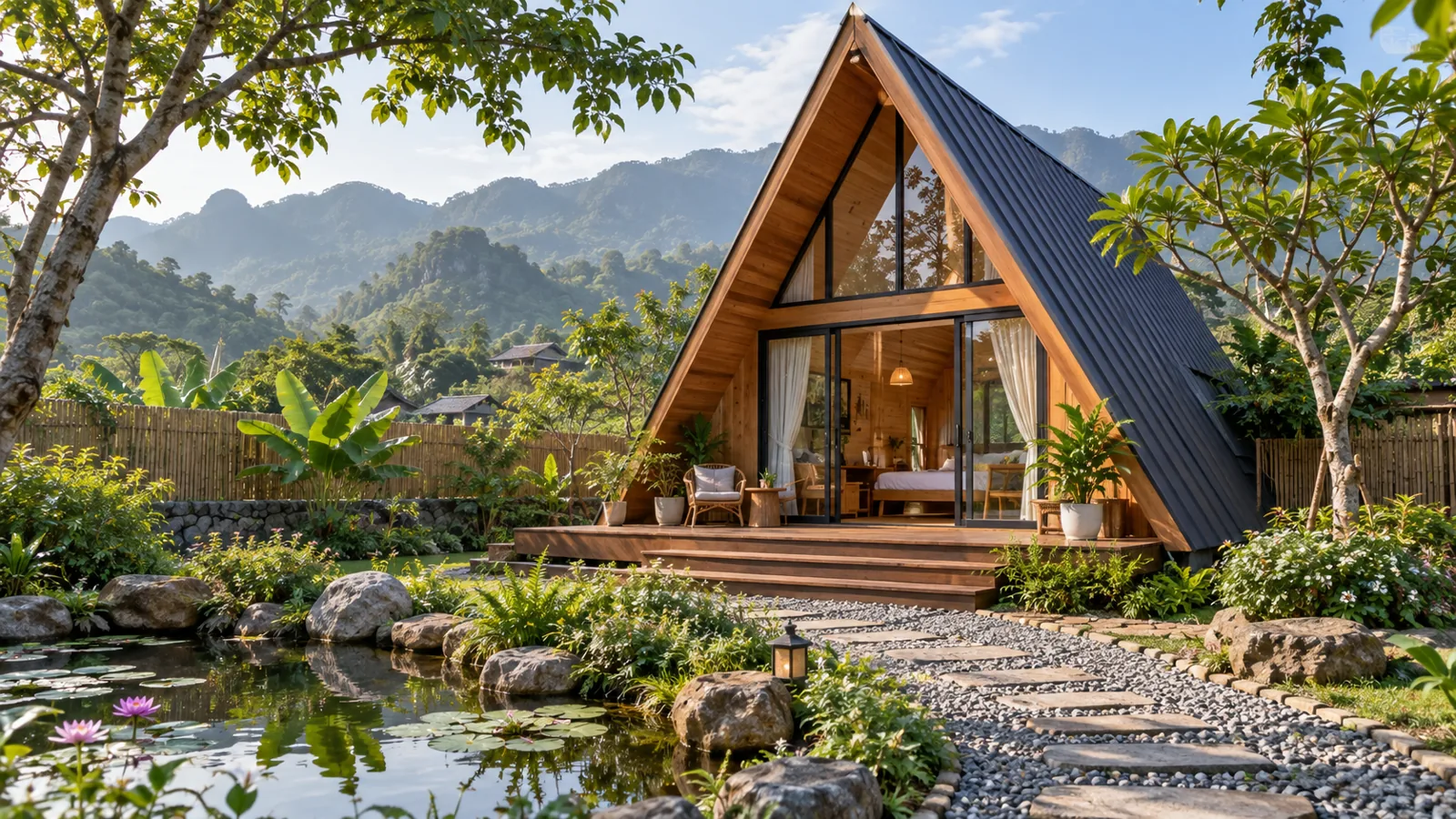 Mẫu căn gỗ chữ A trong vườn