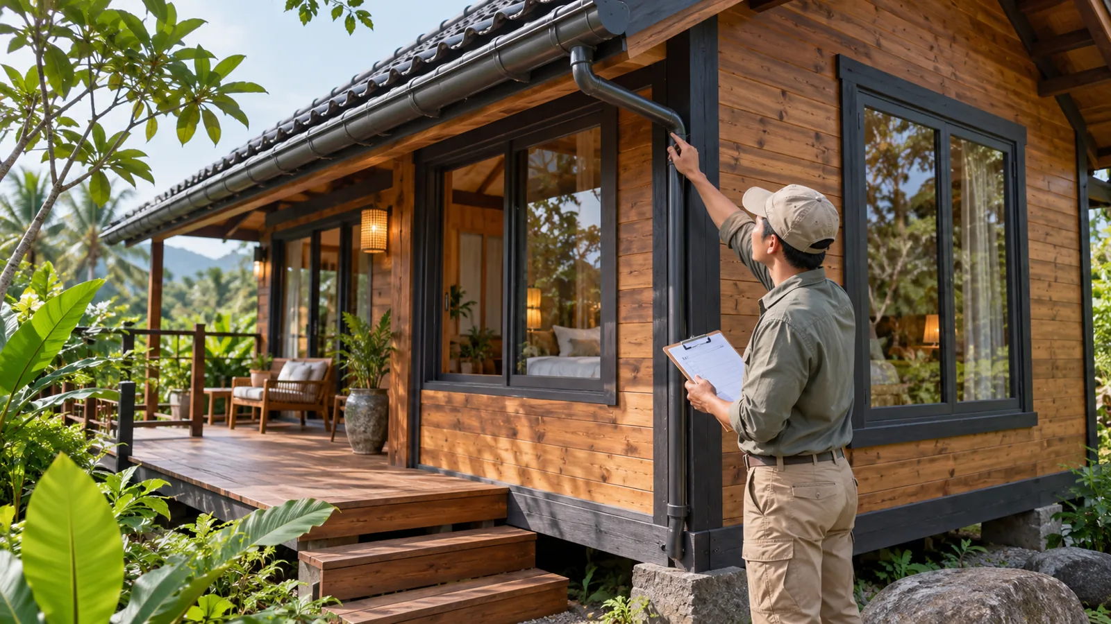 Kiểm tra máng nước và các khe nối
