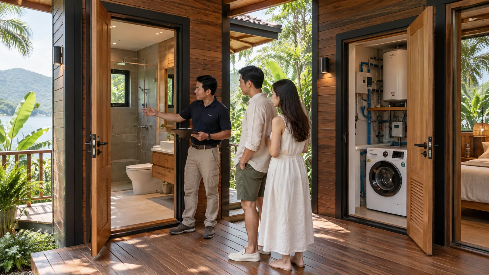 Kiểm tra cửa, phòng vệ sinh và khoang kỹ thuật