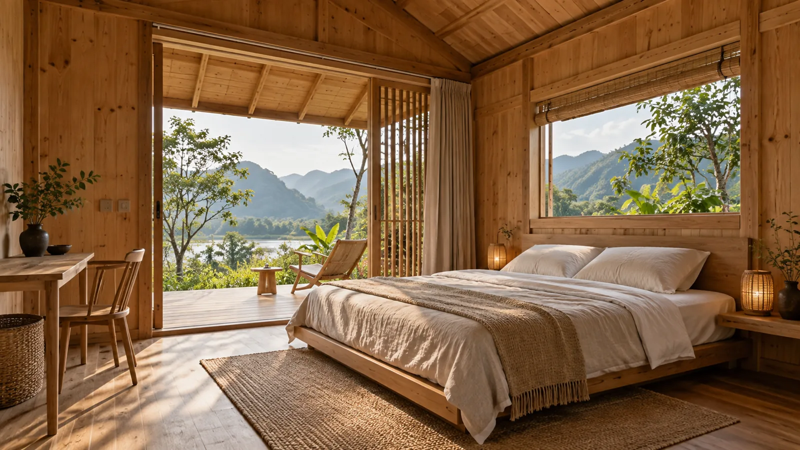 Phòng gọn với nội thất cần thiết