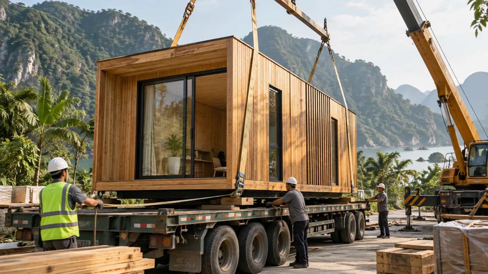 Chuẩn bị vận chuyển căn nhà module