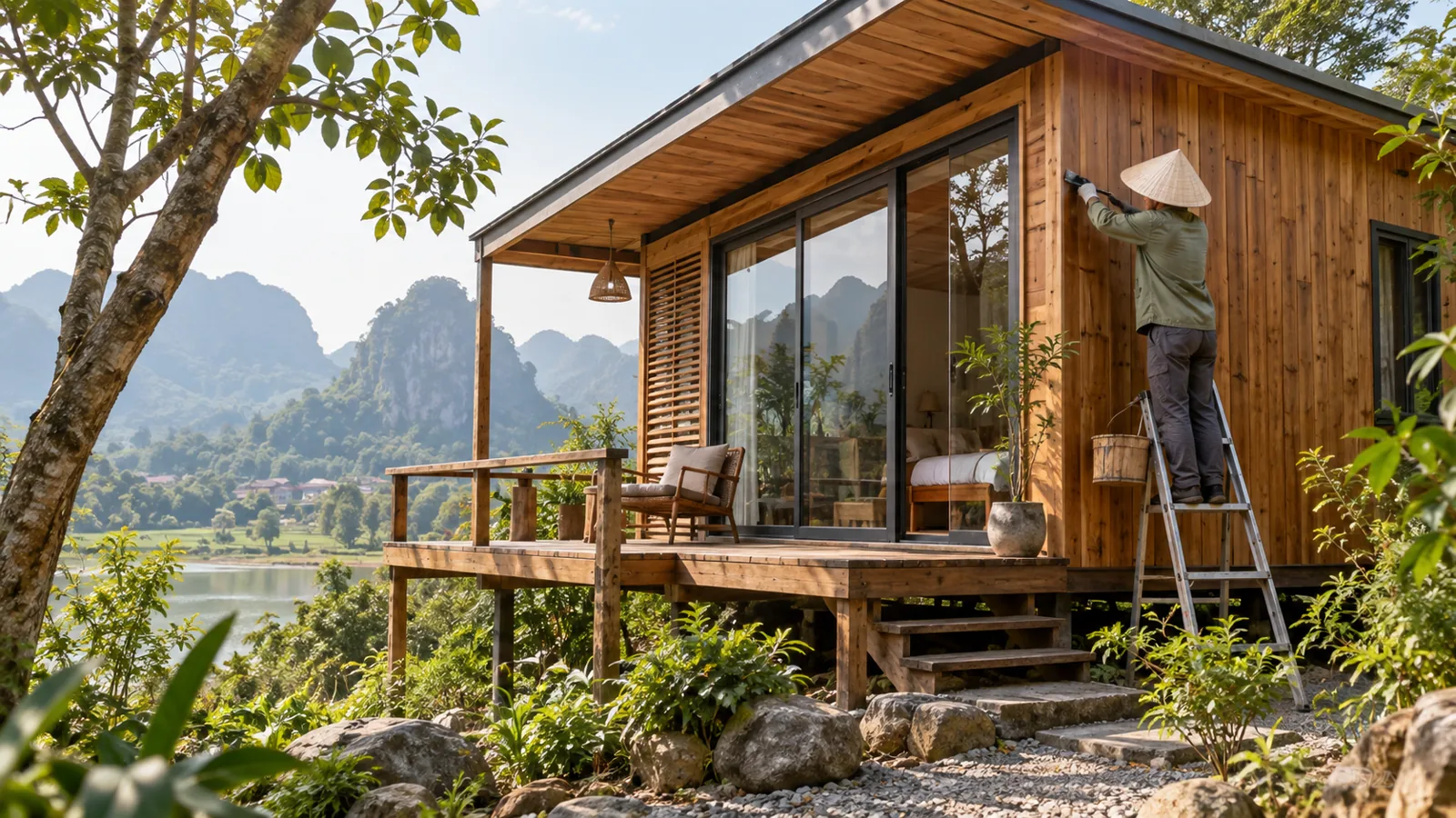 Bảo trì lớp ốp ngoài nhà nhỏ