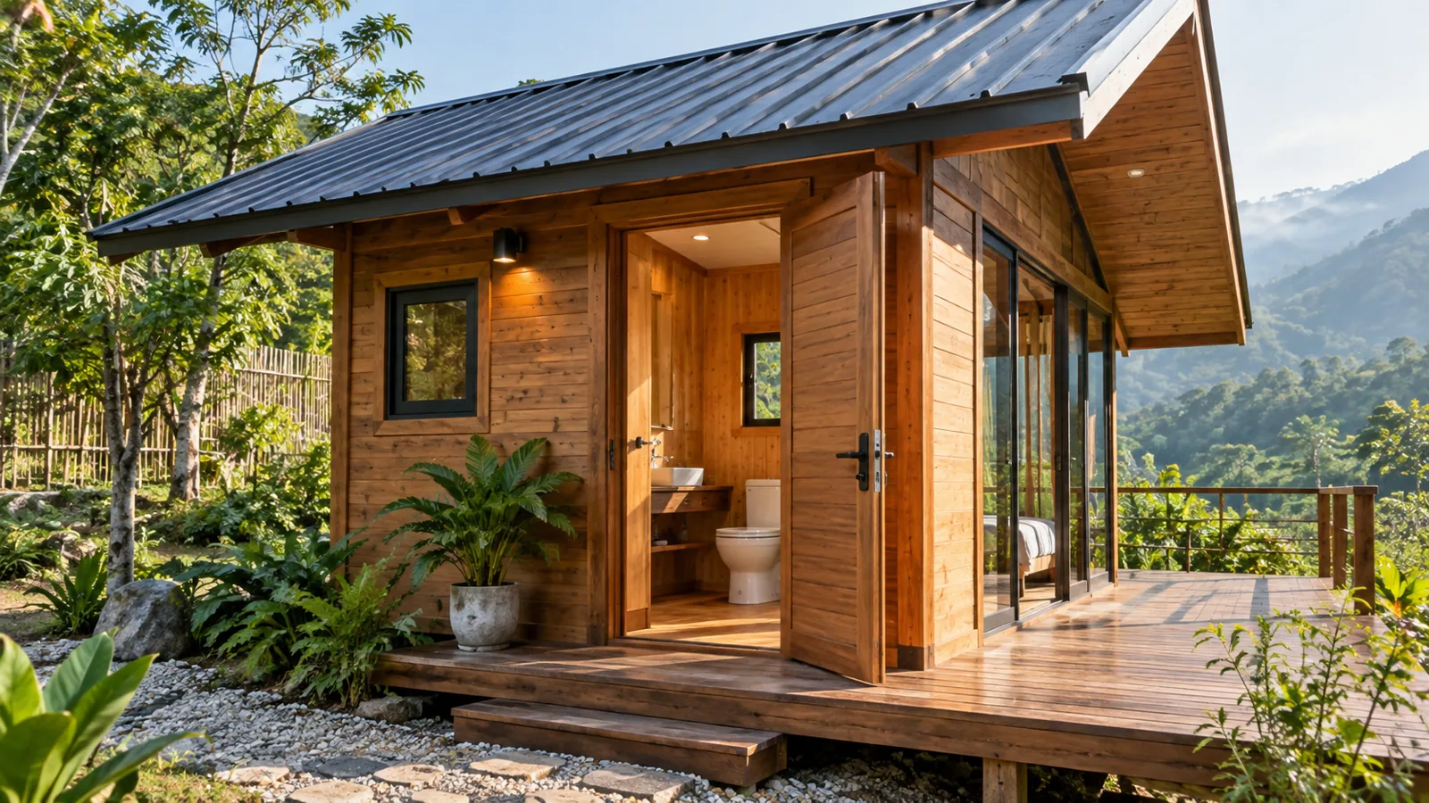 Nghiệm thu cửa, WC và mái căn nghỉ