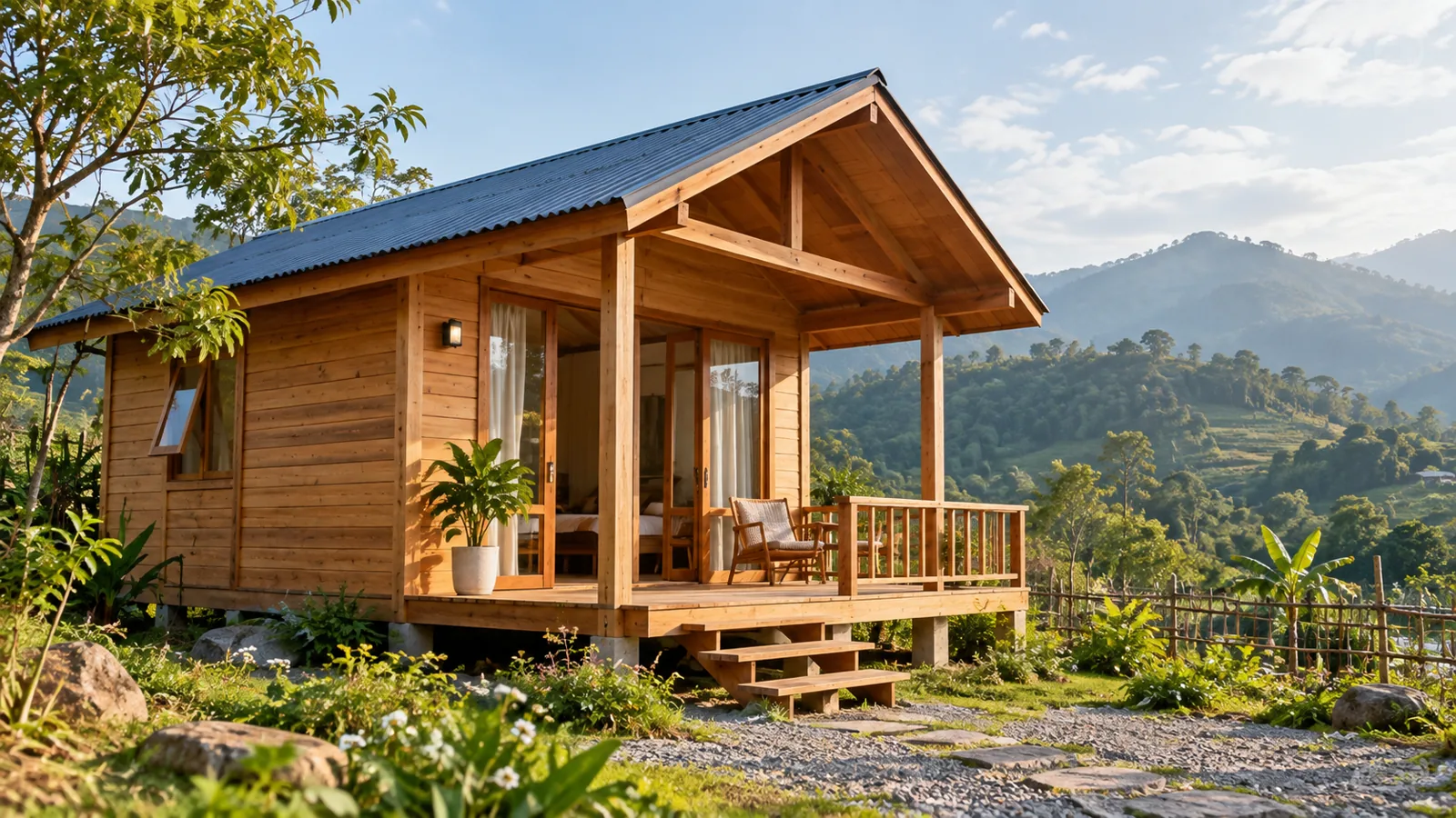 Mẫu căn homestay gỗ một phòng