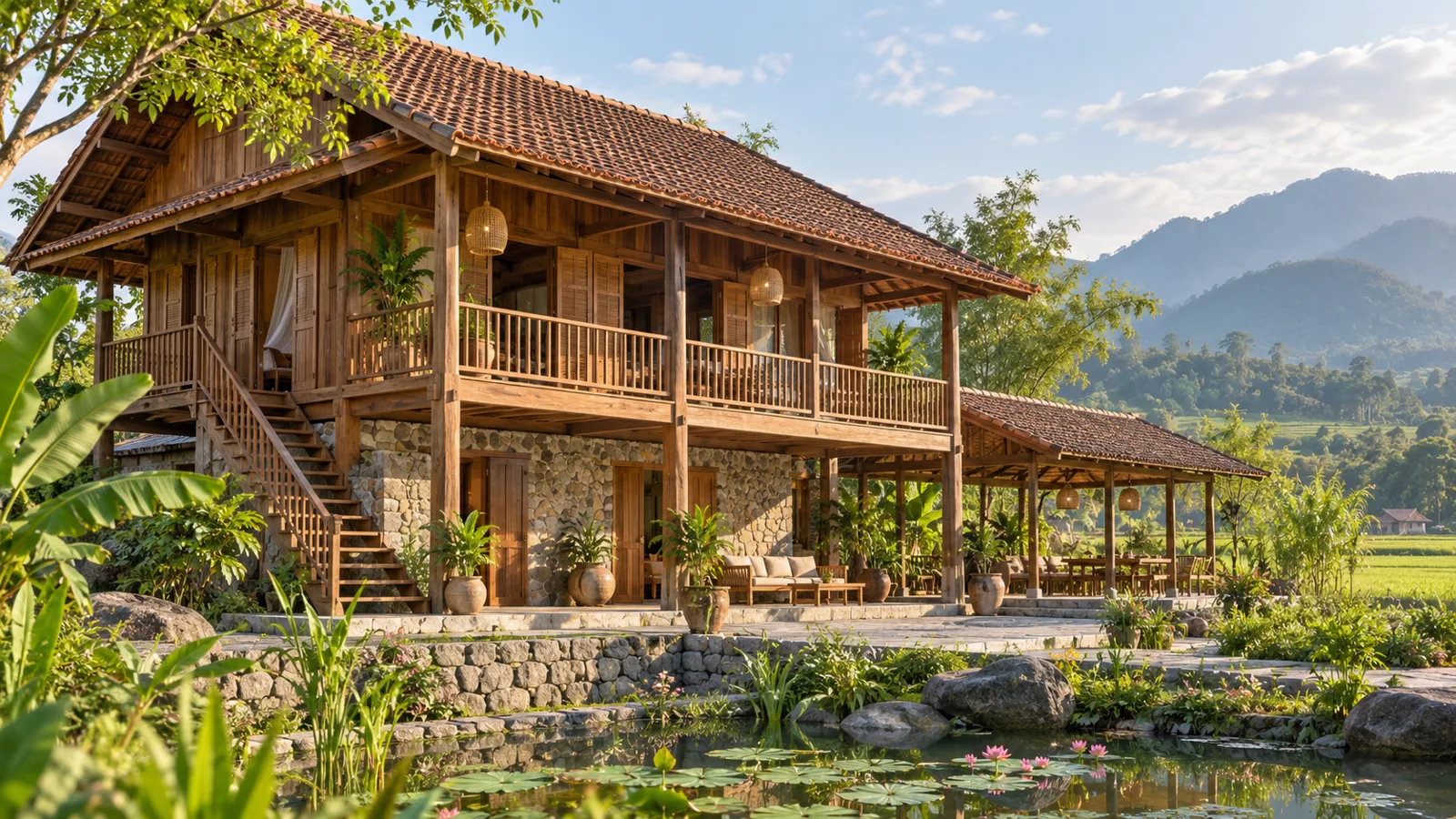 Mẫu nhà gỗ cho gia đình nhỏ