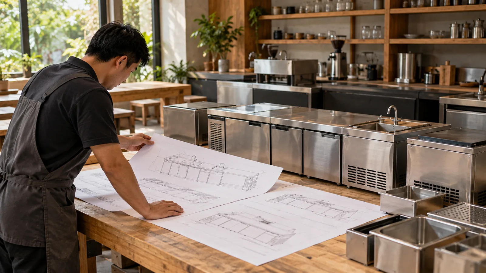 Đối chiếu thiết bị với bản bố trí quầy