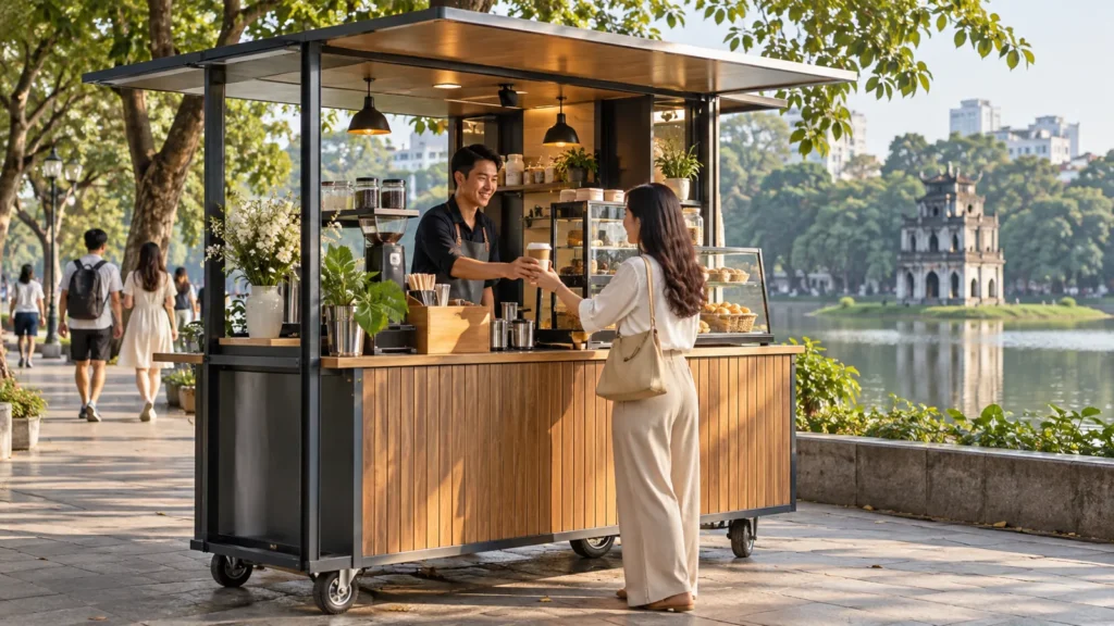 Kiot bán hàng di động và hướng khách tiếp cận