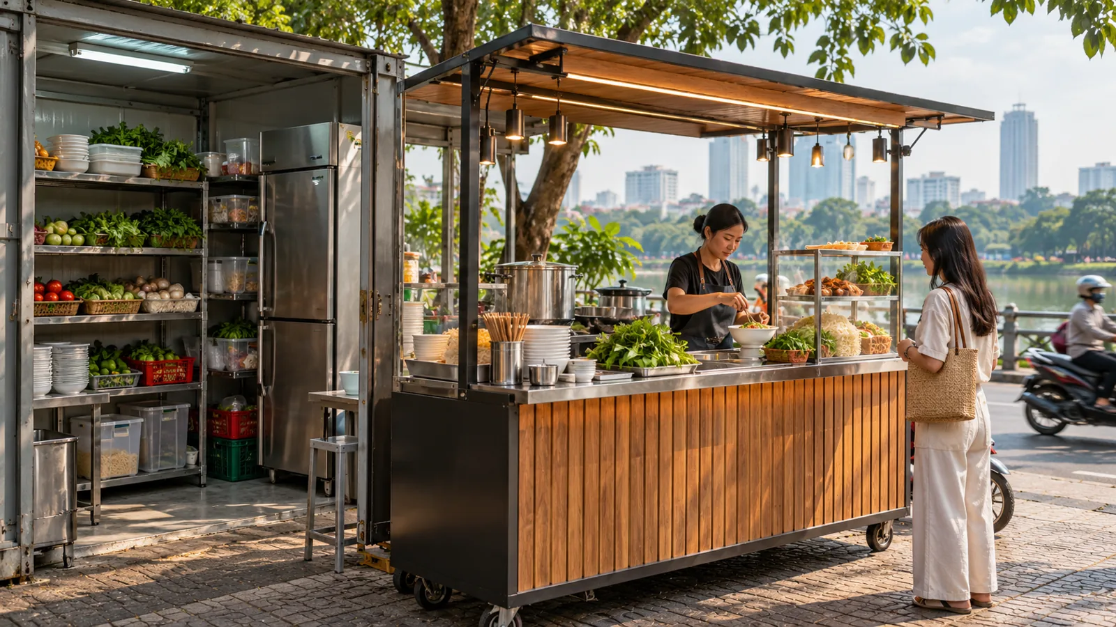 Kho nguyên liệu tách khỏi điểm giao món
