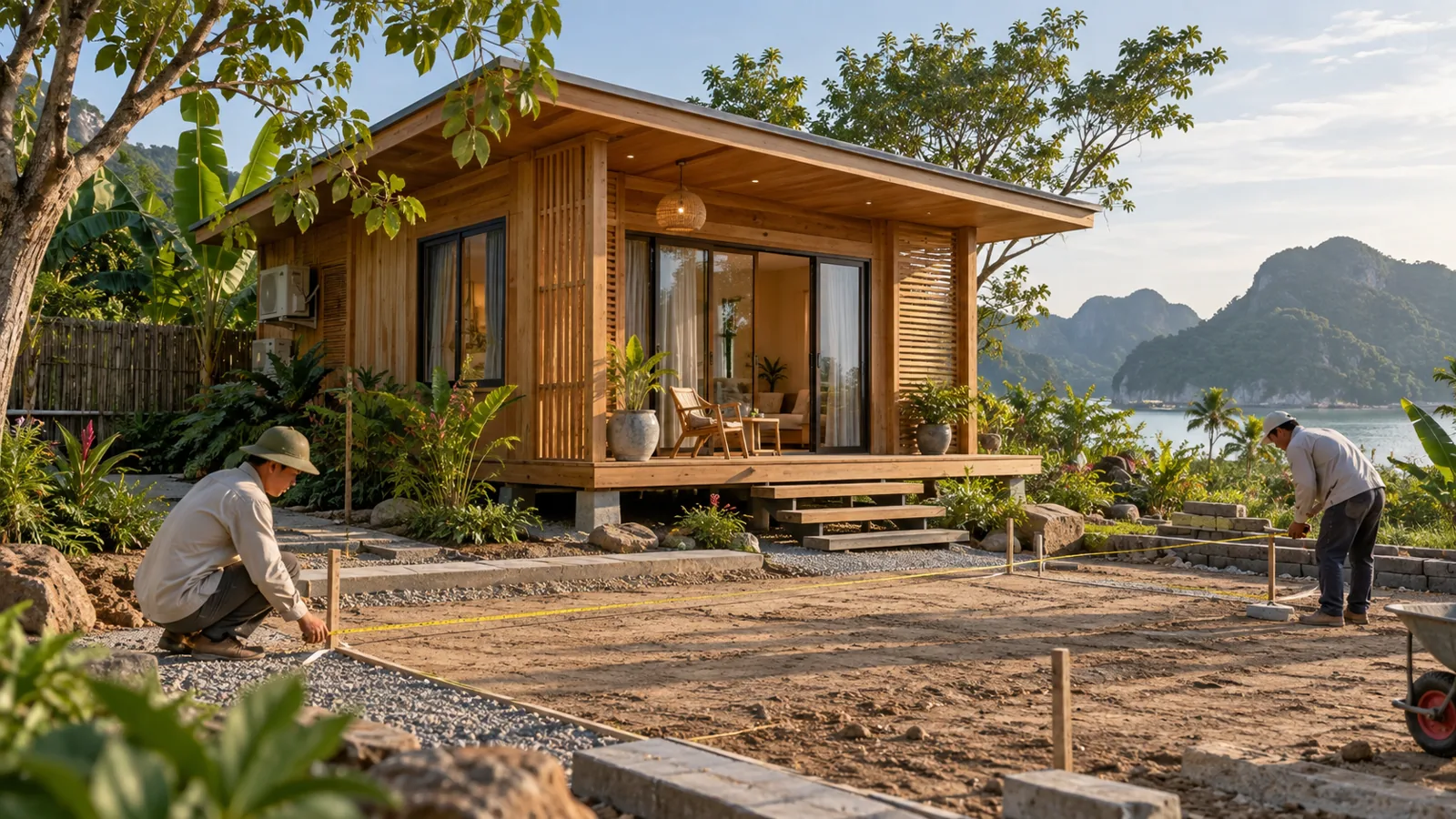 Đo kích thước khu đất trước khi đặt nhà