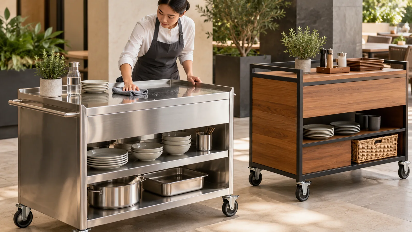 Lau mặt thao tác inox bằng khăn mềm