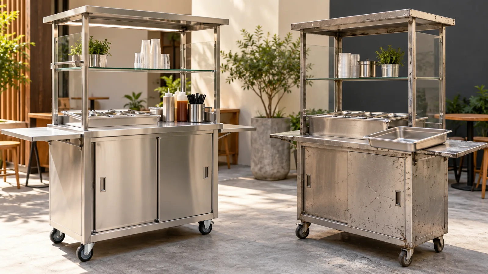 Mặt thao tác xe cũ và khay tháo rời